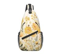 Crossbody Shoulder Backpack Artistic Spring Flowers Print Anti Theft Chest Pack Unisex Sling Backpack for Women Men Travel