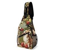 Crossbody Shoulder Backpack Corgis Dog Under The Tree Lightweight Shoulder Bags Anti Theft Backpacks For Women Men Boys 19X39Cm