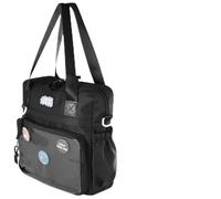 Crossbody Shoulder Bag, Black Ita Bag, Multi-Purpose Terylene Cotton Backpack With Insert For Anime Display, Messenger Pin Display Bag For Travel