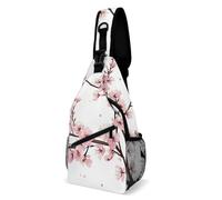 Crossbody Shoulder Bag Branch Of A Flourishing Tree Cherry Flowers Spring Theme Art Casual Daypack Lightweight Chest Backpack for Camping Travel Hiking
