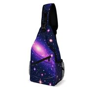 Crossbody Shoulder Bag Space Galaxy Constellation Zodiac Star Purple Blue Multipurpose Shoulder Chest Bags Anti Theft Sling Backpack for Outdoor Working Men