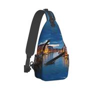 Crossbody Shoulder Bag Venice Night Anti Theft Chest Pack Multipurpose Sling Backpack for Men Working Travel