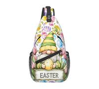 Crossbody Sling Backpack Easter Gnome Waterproof Over The Shoulder Bag Adjustable Chest Pack For Parade Camping Work