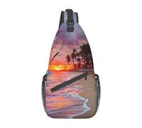 Crossbody Sling Backpack Hawaii Hawaiian Tropical Beach Casual Cross Body Bag Lightweight Sling Backpack For Work Sport Parade