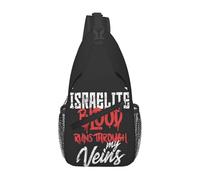 Crossbody Sling Backpack Hebrew Israelte Runs Through My Veins Casual Cross Body Bag Unisex Sling Backpack For Men Women Sport