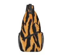 Crossbody Sling Backpack Wild Animal Tiger Skin Stripe Unisex Shoulder Bag Casual Daypack For Parade Work Outdoor