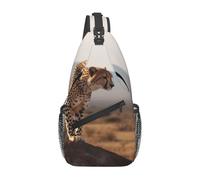 Crossbody Sling Backpack Women Men Fanny Pack Wild African Cheetah Sling Bag Travel Hiking Belt Chest Bag Daypack