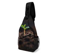 Crossbody Sling Bag A Seedling Sprouts Anti Theft Shoulder Bags Multipurpose Sling Backpack For Outdoor Travel Hiking 19X39Cm