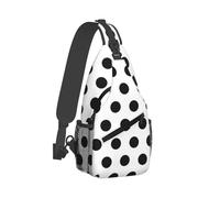 Crossbody Sling Bag Black Polka Dot Unisex Over The Shoulder Bag Adjustable Shoulder Sling Bags For Travel Parade Women