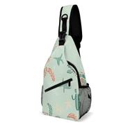 Crossbody Sling Bag Casual Backpack for Women Men Travel Chest Bag Blue Turtle Pattern Shoulder Bags Side Backpack Daypack for Travel Hiking Cycling