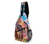 Crossbody Sling Bag Casual Backpack for Women Men Travel Chest Bag Donkey in Candy Shoulder Bags Side Backpack Daypack for Travel Hiking Cycling