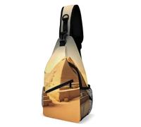 Crossbody Sling Bag Casual Backpack for Women Men Travel Chest Bag Egyptian Pyramid in Desert Shoulder Bags Side Backpack Daypack for Travel Hiking Cycling