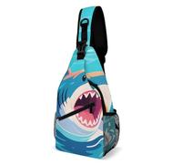 Crossbody Sling Bag Casual Backpack for Women Men Travel Chest Bag Shark Shoulder Bags Side Backpack Daypack for Travel Hiking Cycling