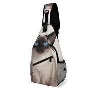Crossbody Sling Bag Casual Backpack for Women Men Travel Chest Bag Siamese Cat Art Shoulder Bags Side Backpack Daypack for Travel Hiking Cycling