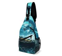 Crossbody Sling Bag Casual Backpack for Women Men Travel Chest Bag The Dragon King Shoulder Bags Side Backpack Daypack for Travel Hiking Cycling