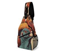 Crossbody Sling Bag Casual Backpack for Women Men Travel Chest Bag There Is A Turkey on The Head Shoulder Bags Side Backpack Daypack for Travel Hiking Cycling