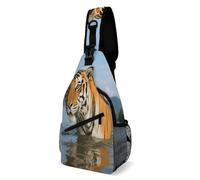 Crossbody Sling Bag Casual Backpack for Women Men Travel Chest Bag Tiger Shoulder Bags Side Backpack Daypack for Travel Hiking Cycling