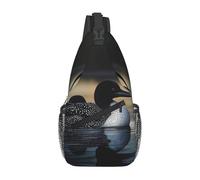 Crossbody Sling Bag Cross Chest Bag Loon Birds Sling Backpack Casual Waist Fanny Pack for Travel