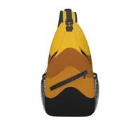 Crossbody Sling Bag Cross Chest Bag Mustard Yellow and Black Sling Backpack Casual Waist Fanny Pack for Travel