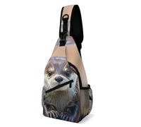Crossbody Sling Bag Cute Otter Sling Backpack Shoulder Chest Bag Casual Chest Bag with Adjustable Shoulder Strap Fanny Packs, Cute Otter, 8 × 4 × 15 inches