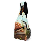 Crossbody Sling Bag Cute Snail Sling Backpack Shoulder Chest Bag Casual Chest BagFanny Packs, Cute Snail, 8 × 4 × 15 inches
