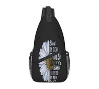 Crossbody Sling Bag Daisy Blessed By God Spoiled By My Husband Black Waterproof Over The Shoulder Bag Anti-Theft Gym Bags For Camping Hiking Travel
