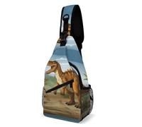 Crossbody Sling Bag Jurassic Period Dinosaur Sling Backpack Shoulder Chest Bag Casual Chest BagFanny Packs, Jurassic Period Dinosaur, 8 × 4 × 15 inches