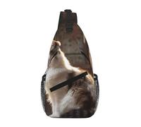 Crossbody Sling Bag Tabby Print Shoulder Bags Breathable Sling Bags Lightweight Classic For Hiking Travel 9X19X39Cm