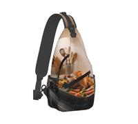 Crossbody Sling Bag Thanksgiving Day Shoulder Bags With Zipper Pockets Sling Bags Adjustable Classic For Walking Climbing 9X19X39Cm