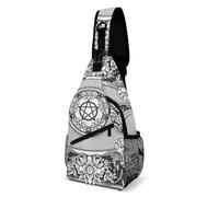 Crossbody Sling Bag Triple Moon Witch Goddess Wiccan Pentacle Unisex Over The Shoulder Bag Waterproof Gym Bags For Women Men Outdoor