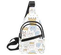 Crossbody Small Sling Bag Backpack for Women Men, First Tooth (2) Chest Daypack Crossbody Travel Sports Hiking