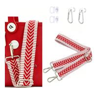 Crossbody Straps for Bogg Bag Silver Hardware Shoulder Strap Handles Adjustable Replacement Straps for XL Medium Bog Accessories, Silver Hook-red, 59 inches x 1.5 inches