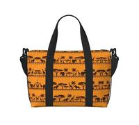 Crossbody Travel Bag African Animals Printed Tote Bag Suitable for Short Trips and Gym Workouts