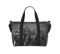 Crossbody Travel Bag African Elephant Printed Tote Bag Suitable for Short Trips and Gym Workouts