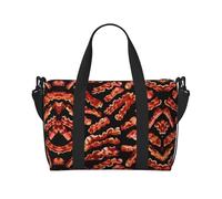 Crossbody Travel Bag Bacon Pattern Printed Tote Bag Suitable for Short Trips and Gym Workouts