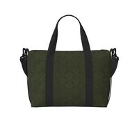Crossbody Travel Bag Hunter Green Floral Petals Pattern Printed Tote Bag Suitable for Short Trips and Gym Workouts
