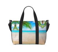 Crossbody Travel Bag Tropical Beach Plant Theme Printed Tote Bag Suitable for Short Trips and Gym Workouts
