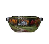 Crossbody Waist Pack - Adjustable, Exquisite Colorful Mountains and Fields Pattern, and Wear-Resistant for Travel and Sport