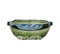 Crossbody Waist Pack - Adjustable, Exquisite Endless Flower Fields Pattern, and Wear-Resistant for Travel and Sport