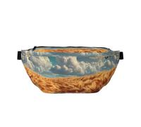 Crossbody Waist Pack - Adjustable, Exquisite Summer Wheat Fields Pattern, and Wear-Resistant for Travel and Sport