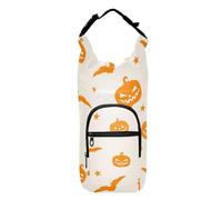 Crossbody Water Bottle Holder Happy Halloween Gold Pumpkins Bats Space-Saving Water Bottle Carrying Bag Water Bottle Belt Holder,Fits 20 oz, 24 oz, 32 oz,40 oz bottles, Happy Hallow171een