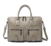 Crossbody Work Tote Bag for Women, Genuine Leather Briefcase Purses Soft Handbag For Daily Commuting (Grey,L34xW11xH24cmL13.4”×W1.33”×H9.5”)