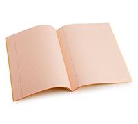 Crossbow Education Dyslexia Tinted Exercise Books - A4-10mm lined with margin - Salmon (10 Pack)