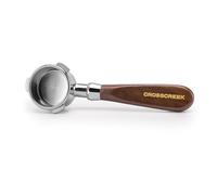CrossCreek Espresso Portafilter | 54mm Bottomless Portafilter with 3 Ear and Walnut Handle | Fits 54mm Breville Bambino/Barista/Infuser BES450, BES500, BES880, BES810BSS, BES860XL, BES870XL, BES878