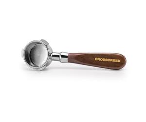 CrossCreek Espresso Portafilter | 54mm Bottomless Portafilter with 3 Ear and Walnut Handle | Fits 54mm Breville Bambino/Barista/Infuser BES450, BES500, BES880, BES810BSS, BES860XL, BES870XL, BES878