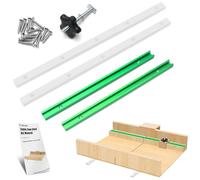Crosscut Sled Kit for Table Saw, Catcan Table Saw Sled Kit Includes 2 Aluminum 12” T-Track, 2 UHMW 17” Miter Bars, Screws, Knob and Bolt for Tablesaw Woodworking