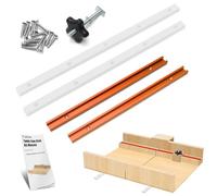 Crosscut Sled Kit for Table Saw Runners, Catcan Table Saw Sled Kit with 2 Aluminum T-Track, 2 UHMW Miter Bars, Knob and Bolt, Screws for Tablesaw Woodworking