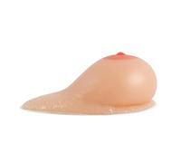 Crossdresser Transgender Self-Adhesive Silicone Breast Forms Long Tail Teardrop Shaped Fake Boobs Mastectomy Prosthesis Bra Enhancers Inserts(1200g/Pair, Nude)