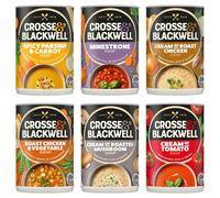Crosse & Blackwell Soup Variety Pack (6 x 400g) | Creamy & Hearty Classics | Tomato, Mushroom, Chicken, Minestrone & Vegetable Soups