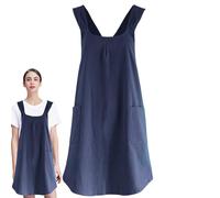 Crossed Aprons, Soft Cotton Linen Apron With Two Side Pockets, Crossed Painting Apron, Multifunctional Baking Aprons For Painting, Gardening, Cleaning